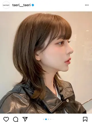 ミディアム カラー 外国人対応 佐久間のヘアスタイル