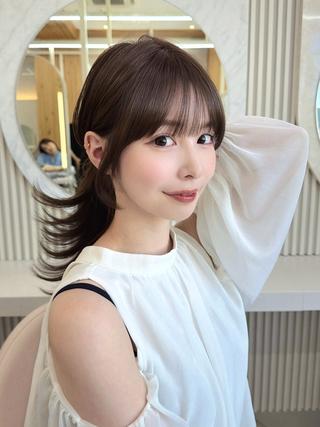 セミロング 顔周り/レイヤー/ 前髪/TAKUのヘアスタイル