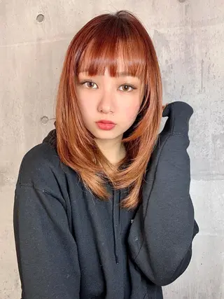 ミディアム カラー パーマ メンズ縮毛矯正 細谷碧海のヘアスタイル