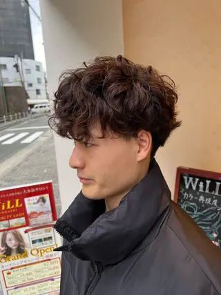 ミディアム パーマ メンズ メンズパーマ 特化/京橋/栗野のヘアスタイル