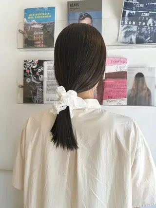 ミディアム カラー ヘアアレンジ 🙃 透明感カラー/ボブのヘアスタイル
