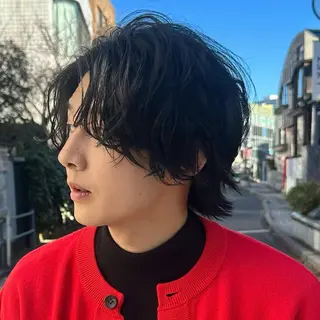 ミディアム カラー パーマ メンズ 朝楽メンズパーマ 🥇メンズカット吉田のヘアスタイル