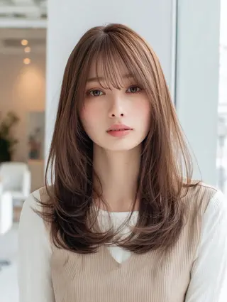 ロング 絶対綺麗な暖色カラー 🎯あります✨増渕✨のヘアスタイル