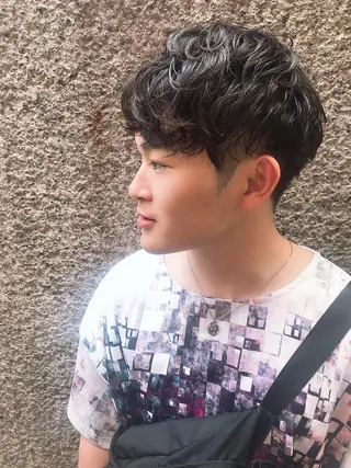 ショート カラー パーマ ヘアアレンジ メンズ ちこ .のヘアスタイル