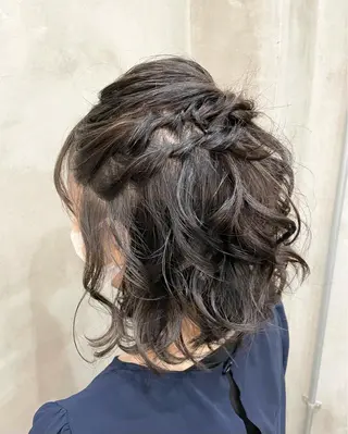 ショート ヘアアレンジ 【ピンク/韓国ヘア/ ヘアセット】亜海のヘアスタイル