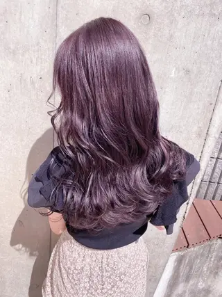 ロング カラー 🌷ラベンダーピンク 顔まわり🌷ねいろのヘアスタイル