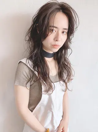 ロング カラー パーマ ヘアアレンジ ITbyALBUM 中野店のヘアスタイル