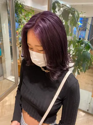 ミディアム 🐩透明感ミルクティ ーピンクニイナ🐩のヘアスタイル