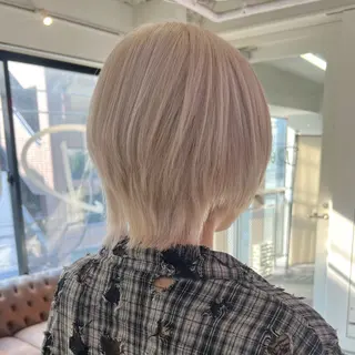 ショート カラー パーマ ヘアアレンジ メンズ 🧨ブリーチー×ボブ レイヤー💎じゅえるのヘアスタイル
