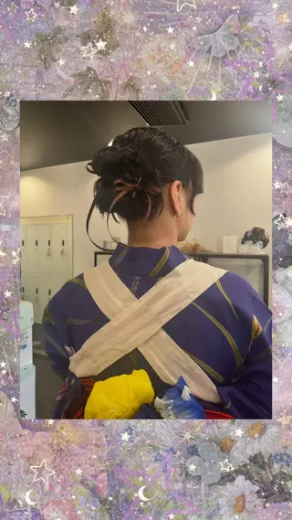 セミロング ヘアアレンジ/艶 カラー/ASAHIのヘアスタイル