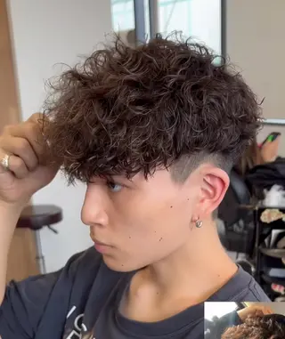 パーマ メンズ 🤍メンズ韓国ヘア HARUNA🖤のヘアスタイル