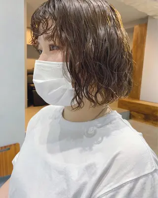 ショート パーマ ボブパーマコテ巻き風 パーマNo1深江秀平のヘアスタイル