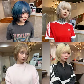 ショート カラー 藤原快斗/レイヤー /ウルフ/ハイトーンのヘアスタイル