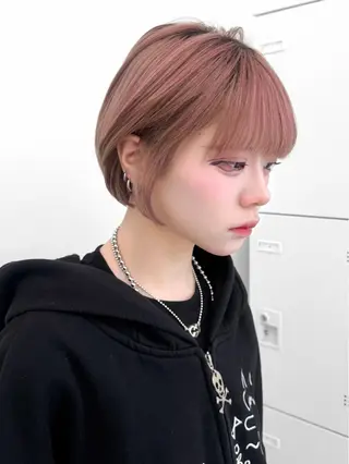 ショート カラー ヘアアレンジ 縮毛矯正🤍 盛れるボブ/ひかりのヘアスタイル