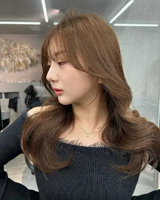 カラー ロング 髪質改善/韓国ヘア /透明感カラー🧸のヘアスタイル
