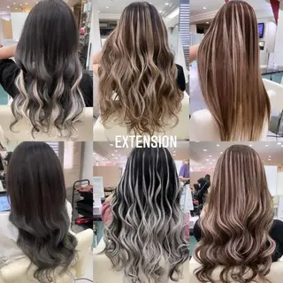 ロング カラー エクステ🩵ブリーチ 韓国ヘア🩵KAEのヘアスタイル