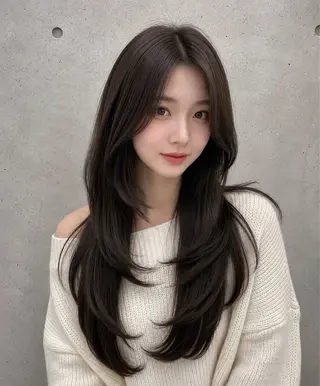 セミロング カラー ヘアアレンジ 🌫️大人韓国ヘア 🌫️naoyaのヘアスタイル