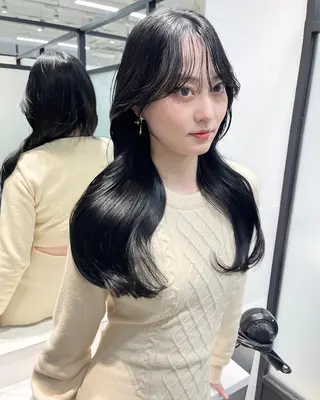 ロング 韓国レイヤーカット 髪質改善▫️水野有真のヘアスタイル