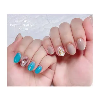 ミディアム ネイル 🐾enen style 🐾のネイルデザイン
