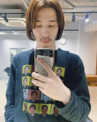 ショート メンズ ボブパーマコテ巻き風 パーマNo1深江秀平のヘアスタイル