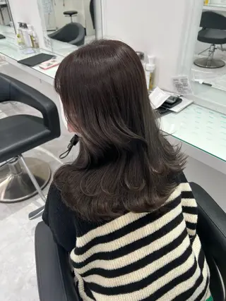 セミロング カラー ヘアアレンジ ダブルカラー｜ なおき｜池袋美容師のヘアスタイル