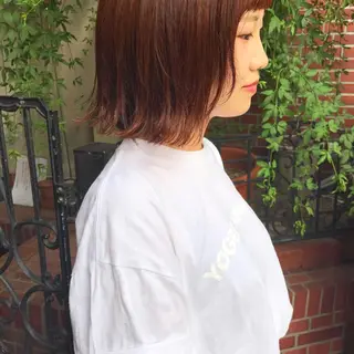 カラー クニモトハルナ ボブ/柔らかカラーのヘアスタイル