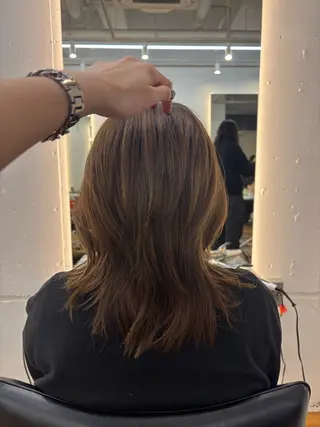 セミロング カラー ハードパーマ Rico💜のヘアスタイル