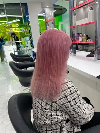 セミロング 暖色系ハイトーン♡ mioriのヘアスタイル