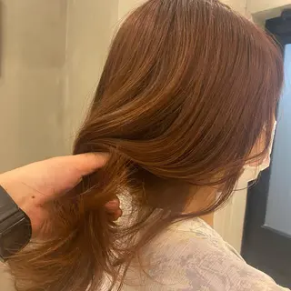 セミロング 新宿/顔周りカット +レイヤー＝しずく♩のヘアスタイル