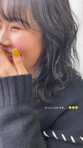 ミディアム カラー ヘアアレンジ 髙塚碧🇰🇷 韓国ヘア🎗️のヘアスタイル