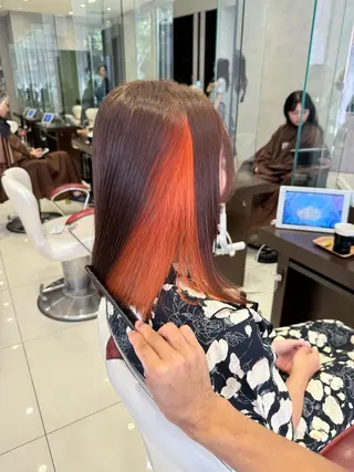 ミディアム カラー 縮毛/髪質改善 上野颯太のヘアスタイル