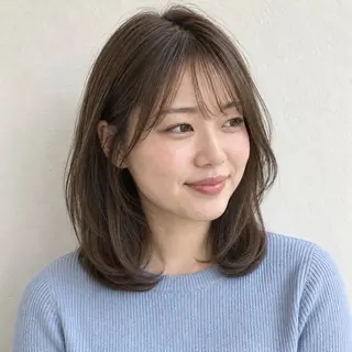 ミディアム カラー 銀座/モテ🤍垢抜け レイヤー/あさみのヘアスタイル