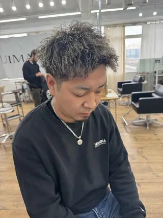 ショート カラー パーマ メンズ メンズ特化サロン ユウヘイのヘアスタイル