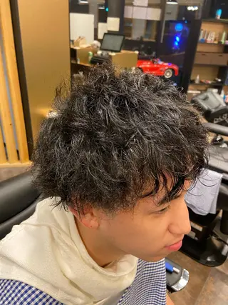 ミディアム パーマ dunhill 斉藤 大樹/メンズカットのヘアスタイル