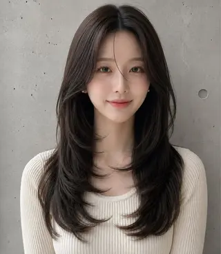 セミロング カラー ヘアアレンジ 🌫️大人韓国ヘア 🌫️naoyaのヘアスタイル