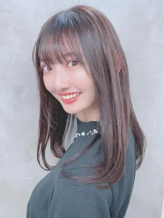 セミロング カラー パーマ ヘアアレンジ 【公式】amble luxe池袋東口🩷のヘアスタイル