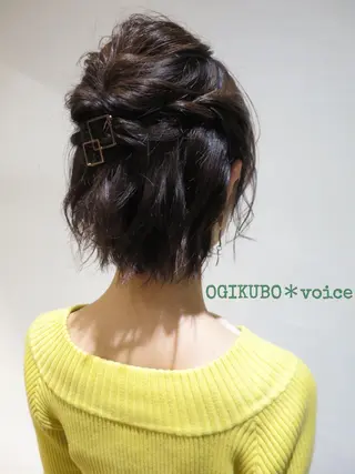 ショート ヘアアレンジ ショート×カラー 🦊堀米早紀【荻窪】のマツエク・マツパデザイン