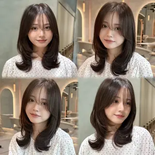 ミディアム カラー 伊藤 愛莉のヘアスタイル