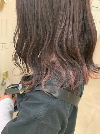 セミロング カラー 暖色/ブリーチカラー 🎀 M i k uのヘアスタイル