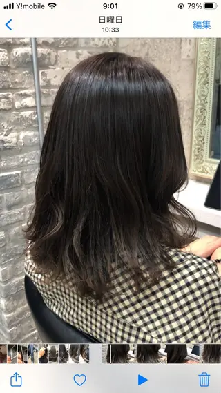 ミディアム カラー ヘアアレンジ 新徳 りえのヘアスタイル
