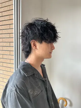 ショート パーマ メンズ ニュアンスパーマ/ レイヤー/茶屋町のヘアスタイル