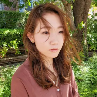 セミロング カラー 韓国風レイヤーカット 上手く丁寧早い/マツのヘアスタイル