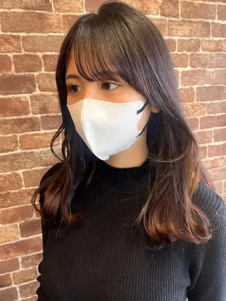 セミロング カラー パーマ ヘアアレンジ メンズ キッズ ネイル マツエク・マツパ アイブロウ 久木原 ゆりのヘアスタイル