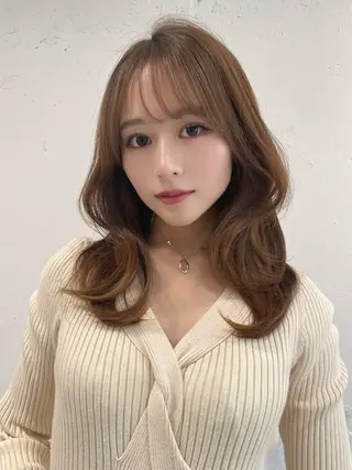 ミディアム カラー 上品ヘア🤍顔周り/ レイヤー✨/林遼一郎のヘアスタイル