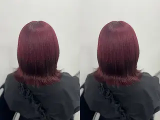 セミロング カラー SAKI⭐️ブリーチ ・艶カラー⭐️のヘアスタイル