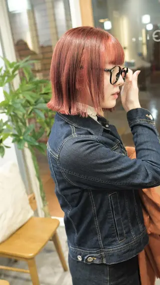 ミディアム カラー 竹内啓太 ボブのヘアスタイル