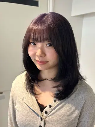 セミロング カラー ヘアアレンジ 英 このみのヘアスタイル