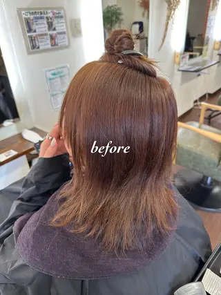 ミディアム カラー 💜推しインナー カラー/菊池柊真💜のヘアスタイル