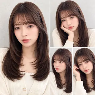 ミディアム カラー パーマ 🦋韓国風レイヤー/ 艶髪矯正🦋凛太郎のヘアスタイル
