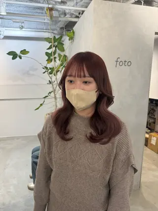 セミロング 新宿/顔周りカット +レイヤー=しずく♩のヘアスタイル